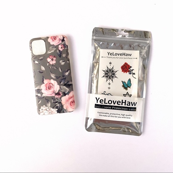 NWT iPhone 11 Pro Max Phone Case gray pink flowers - Picture 3 of 5